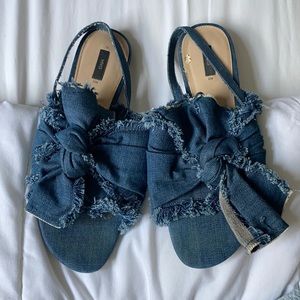 Mango blue denim sandals
